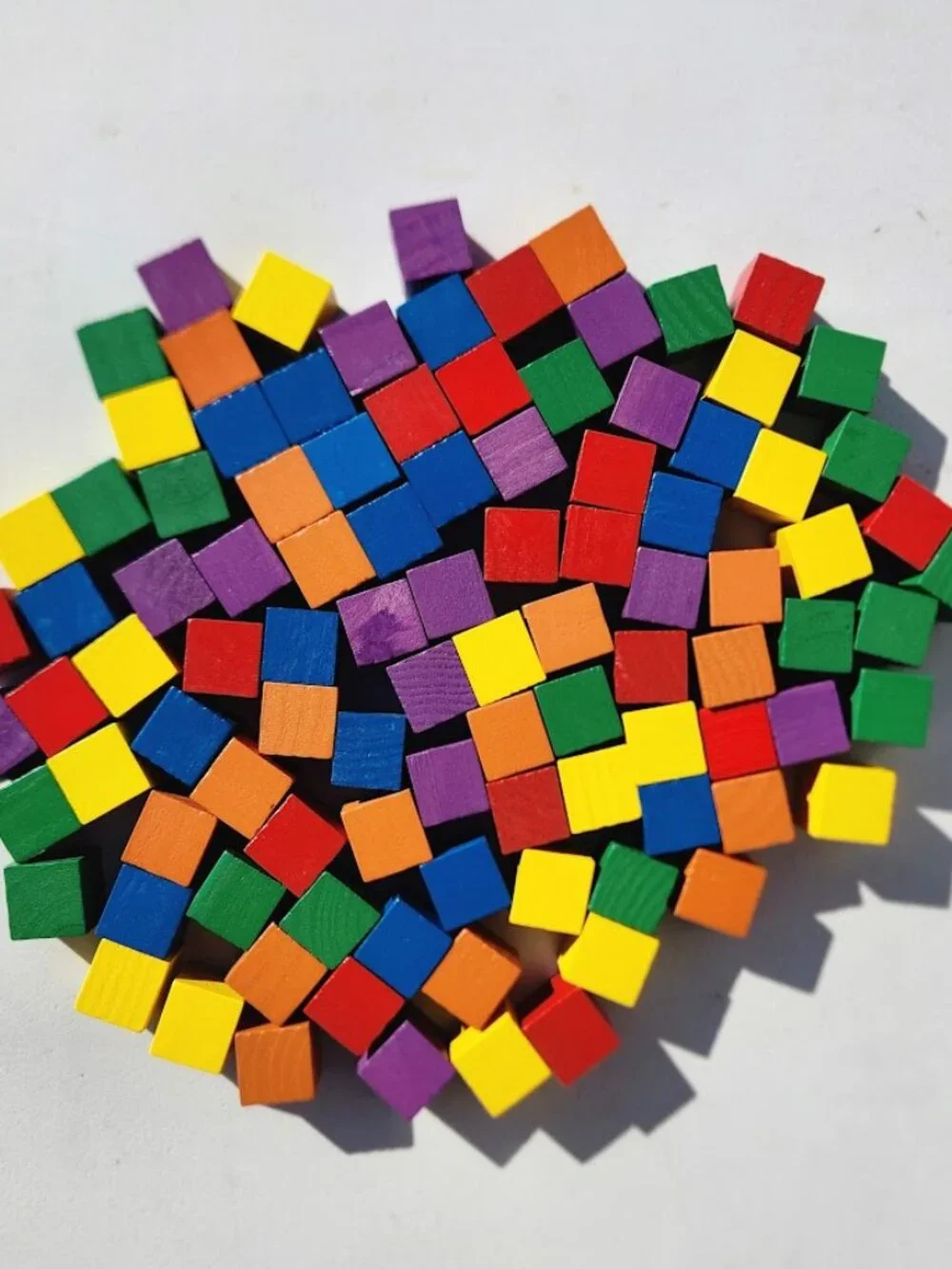 NEW Learning Resources Wooden Color Cubes 2 cm 100 Blocks 5 colors Math Manipula